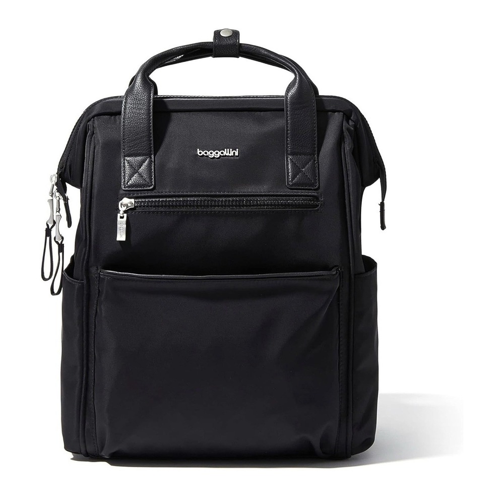 BAGGALLINI Soho Backpack Black Travel Work School Water Resistant Laptop Mint! - Picture 2 of 16